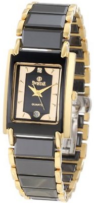 Swistar 7.9570-51L Bk High-Tech Ceramic and Gold Plated Stainless Steel Dress