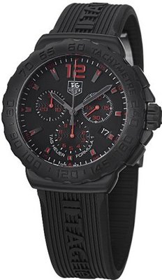 Tag Heuer Formula 1 Chronograph Black Dial Black Rubber CAU111A.FT6024