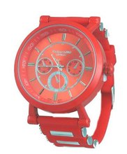 Techno King Chronograph Look Red Bullet Band