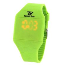 Techno King Digital Band in Green - Press to Show/Hide Time and Date