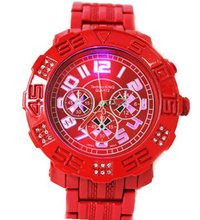uTechno King Hip Hop Red Metal Band Lighting Ice Out 