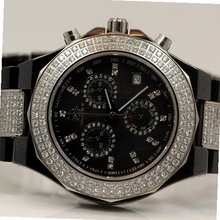 Techno Master Ladies Ceramic Crystal Iced Out 3.0ctw TM2145