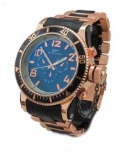 Diver-look Rose Gold Tone Metal with Black Center Links