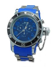 Diver-Look Silver Tone Metal with Blue Center Links