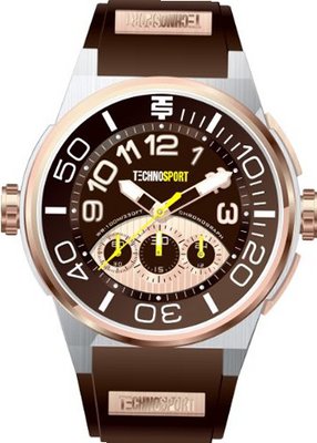 Technosport Stainless Steel Chronograph TS390-10 Brown Silicone