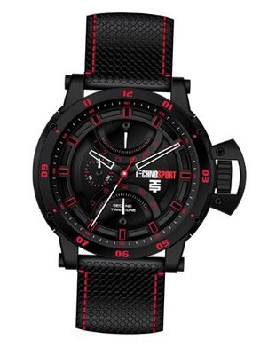 uTECHNOSPORT Technosport Stainless Steel Chronograph TS470-3 Black Silicone 