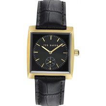 Ted Baker TE1111 Smart Casual Gold Square Case Black Dial and Strap