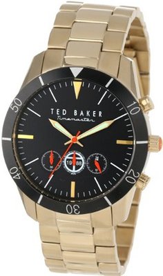 Ted Baker TE3038 Dress Sport Black Dial and Bezel Gold Case Bracelet