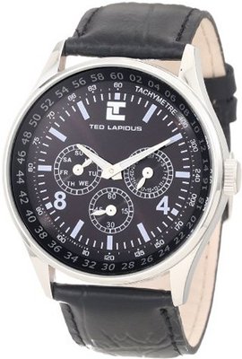 Ted Lapidus 5117301 Black Textured Dial Black Leather