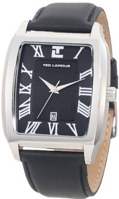 Ted Lapidus 5118402 Black Textured Dial Black Leather