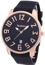 Tendence Gulliver Slim Unisex Quartz with Black Dial Analogue Display and Black Plastic or PU Strap TS151003