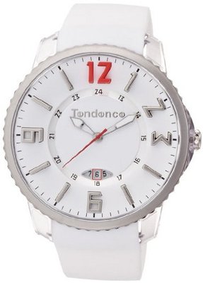Tendence Slim- Pop Unisex Quartz with White Dial Analogue Display and White Plastic or PU Strap TG131003