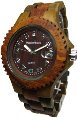 uTense Wood Watches Tense Sports Wood Two Tone Sandalwood Green G4100GS 