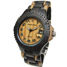 uTense Wood Watches Tense Wood Two-Tone Date Time Hypoallergenic G4100DM(Light Face) 