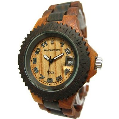 Tense Wood Two-Tone Date Time Hypoallergenic G4100SD(light face)