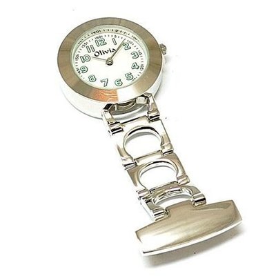 The Olivia Collection Backlight White Dial Nurse Fob TOC02