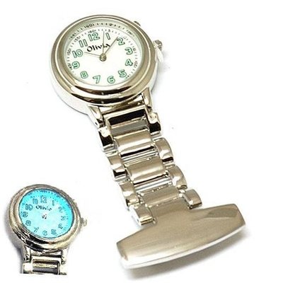 The Olivia Collection Backlight White Dial Nurses Fob TOC01