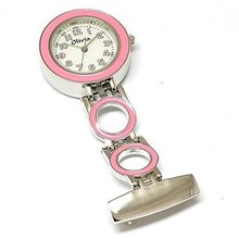 The Olivia Collection Backlight White Dial Pink Nurses Fob TOC03