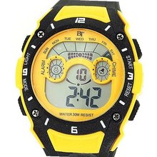 The Olivia Collection Childrens Digital Chronograph Yellow & Black Sports