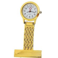 The Olivia Collection Gents-Ladies Gold Tone White Dial Nurse Fob TOC87