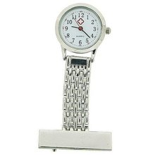 The Olivia Collection Gents-Ladies Silver Tone White Dial Nurse Fob TOC86