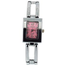 The Olivia Collection Ladies Rectangle Pink Dial Bracelet Strap COS45