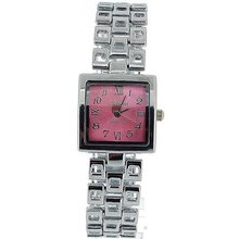 The Olivia Collection Ladies Square Pink Dial Bracelet Strap Dress COS15
