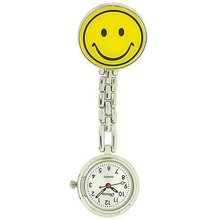 The Olivia Collection Silver Dial Smiley Nurses Clip-On Fob TOC56