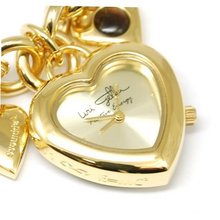 Uri Geller Gold Tone Rose Crystal Heart Charm Fashion 683651