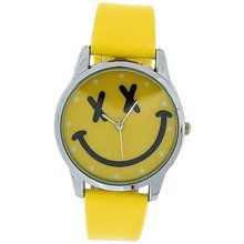 uThe Olivia Collection TOC Girls Analogue Yellow Emoticon Face & Yellow PU Strap EYW001 