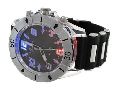 uThings2Die4 `s LED Light Up Chrome and Black Silicone Band Rave 