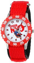 Thomas and Friends Kids' W000719 Stainless Steel Time Teacher Red Bezel Red Velcro Strap
