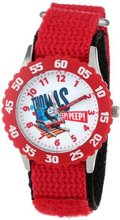 Thomas and Friends Kids' W000722 "Time Teacher" Stainless Steel and Red Nylon