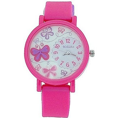 Tikkers Girls 3D Dial Butterfly Pink Rubber/Silicone Strap TK0074