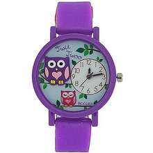 Tikkers Girls 3D Dial Owl Motiff Purple Rubber / Silicone Strap TK0078