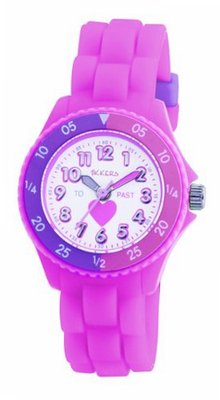 Tikkers Kids Time Teacher Pink Rubber/Silicone Strap TK0003 Heart Design