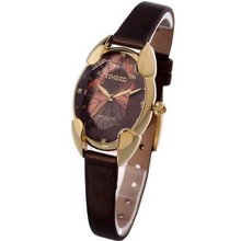 Time100 Polyhedral Crystal Coffee Dial Ladies #W50010L.05A