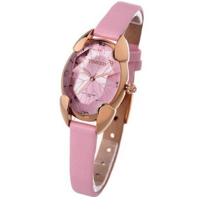 Time100 Polyhedral Crystal Pink Dial Ladies #W50010L.02A