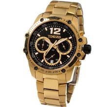 Time100 Three-subdial Multifunction Golden Band Sport&Casual #W70010G.03A