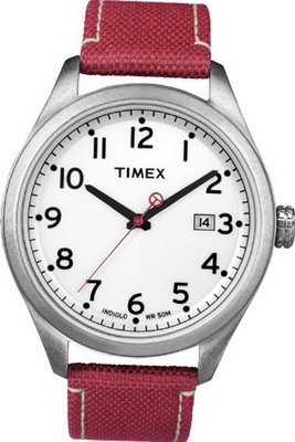 Timex Originals T2N224 T Series White Dial Red Strap