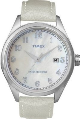 Timex Originals T2N409 Unisex T Series Pearl Dial Leather Strap