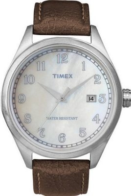 Timex Originals T2N410 Unisex T Series Mop Dial Brown Leather Strap