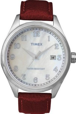 Timex Originals T2N411 Unisex T Series Mop Dial Red Leather Strap