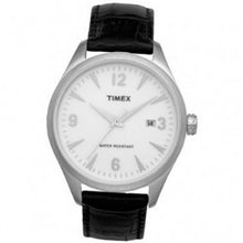 Timex Originals T2N531 Originals White Dial Black Leather Strap
