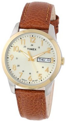 Timex T2N105 Elevated Classics Dress Brown Leather Strap