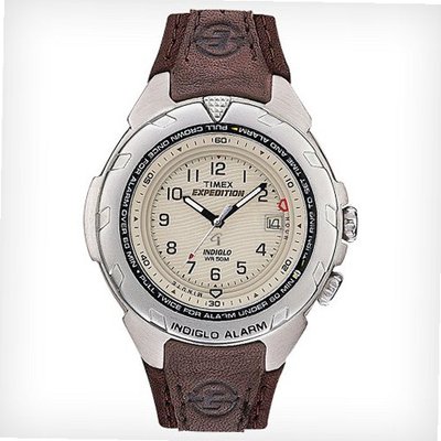 Timex T479029J Expedition Easy Set Alarm Brown Leather Strap