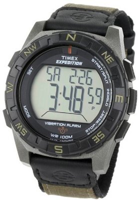 Timex T49854 Expedition Rugged Digital Vibration Alarm Brown Nylon Strap