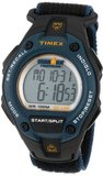 Timex T5K413 Ironman Traditional 30-Lap Oversize Black/Blue Fast Wrap Velcro Strap