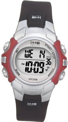 Timex Unisex T5G841 1440 Sports Digital Silver-Tone/Black Resin Strap