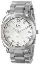 TKO ORLOGI TK582-S Silver Round Metal Bracelet with Crystal Markers